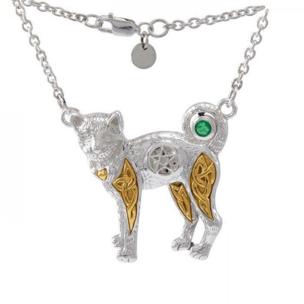 Celtic Cat Pentacle Necklace