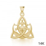 The majestic power of three Solid Gold Trinity Goddess Pendant