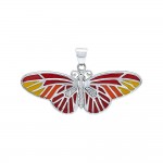 Butterfly Sterling Silver Pendant with Enamel