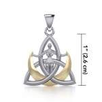 Silver Trinity Goddess Pendant with 14K Gold Vermeil