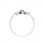 ABC Monogramming Shamrock Clover Silver Gemstone Ring