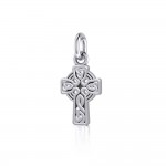 Celtic Knotwork Cross Silver Charm