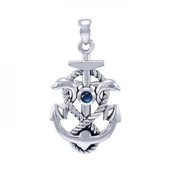 Anchor with Rope and Dolphin Pendant