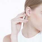 Anchor Gold Vermeil Earrings with Gemstone T