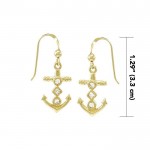 Anchor Gold Vermeil Earrings with Gemstone T