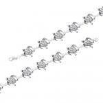 In a crowd of sea turtles ~ Sterling Silver Jewelry Link Bracelet