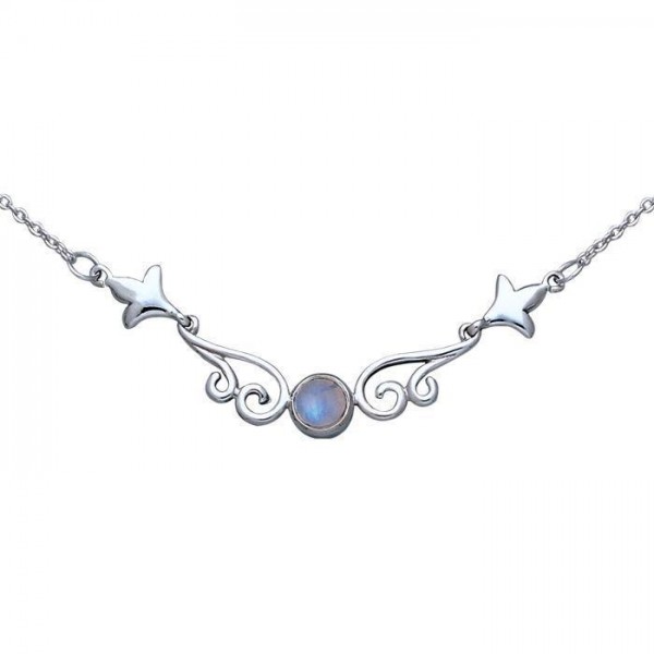 Magick Moon Silver Necklace with Gemstone