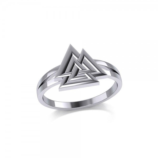 Sterling Silver Viking Valknut Ring Jewelry