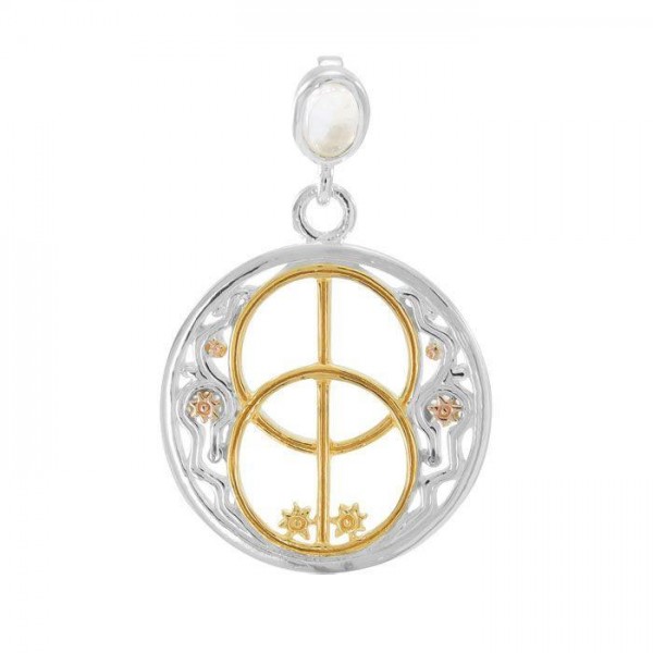 Calice Well Healing Spell Argent, Or Jaune et Pendentif Or Rose