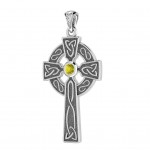 Believe in thy Holy Cross ~ Sterling Silver Jewelry Pendant with a shimmering Gemstone
