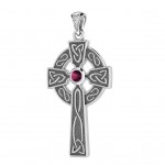 Believe in thy Holy Cross ~ Sterling Silver Jewelry Pendant with a shimmering Gemstone
