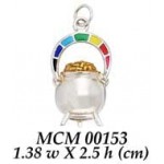 Therebs magic in a rainbow pot of gold ~ Sterling Silver Goddess Danu Charm with 14k Gold accent