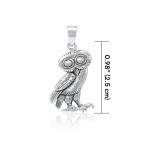 Greek Owl Athena Silver Pendant
