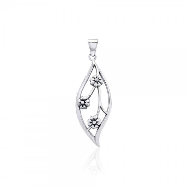 Elegant Flower Sterling Silver Pendant