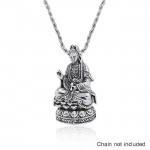 Guan Yin Goddess Silver Pendant