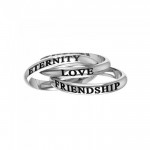 Bague d’argent Friendship Love Eternity