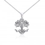 Large Silver Timeless Tree of Life Pendant and Chain Set by Cari Buziak