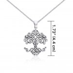 Large Silver Timeless Tree of Life Pendant and Chain Set by Cari Buziak