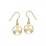 Celtic Threefold Solid Gold Earrings