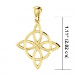Celtic Quaternary Knot Solid Gold Pendant
