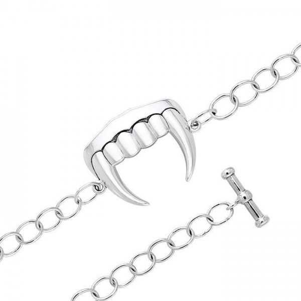 Vampire Teeth Silver Bracelet
