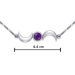 Crescent Moons Silver Necklace