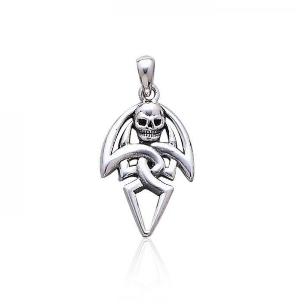 Wrapped in wonder and mystery ~ Sterling Silver Jewelry Pirate Skull Pendant