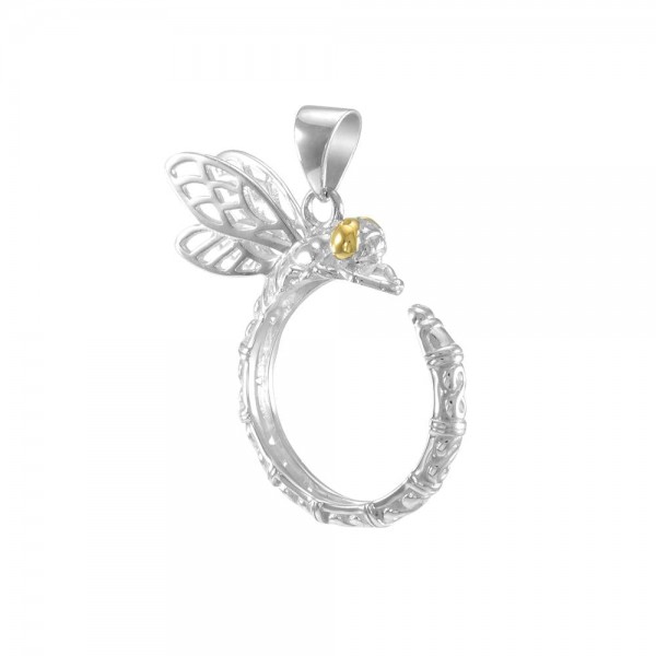 Sterling Silver and Gold Dragonfly Pendant