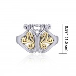 Tree of Life Silver and Gold Ring