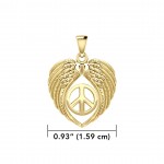 Feel the Tranquil in Angels Wings Solid Gold Pendant with Peace