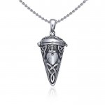 The greatness of love ~  Celtic Knotwork Irish Claddagh Sterling Silver Pendulum Pendant