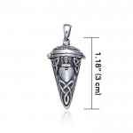 The greatness of love ~  Celtic Knotwork Irish Claddagh Sterling Silver Pendulum Pendant