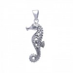 Celtic Seahorse Silver Pendant