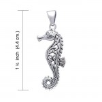 Celtic Seahorse Silver Pendant