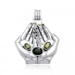 A clear landscape of our palms ~ Dali-inspired fine Sterling Silver Jewelry Pendant