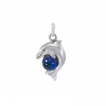 Silver Dolphin and Stone Charm