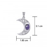 Blue Moon Silver Pendant with Gemstone