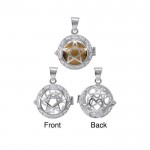 Global Harmony in the The Star ~16mm chiming harmony ball with a 25mm Sterling Silver  Jewelry Pendant cage
