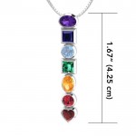 An inspirational healing ~ Sterling Silver Chakra Pendant with Gemstones