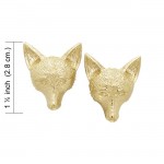 Vermeil Large Fox Post Earrings