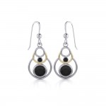 Black Magic Concentric Circles Silver & Gold Earrings
