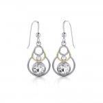 Black Magic Concentric Circles Silver & Gold Earrings