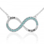 Infinity Love For Mom Grand collier en argent avec pierre précieuse
