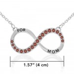 Infinity Love For Mom Silver Large Necklace with Gemstone