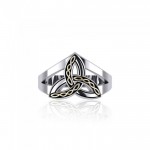Braided Celtic Trinity ~ Sterling Silver Knot Ring with 18k Gold accent