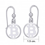 Bitcoin Sterling Silver Small Earrings