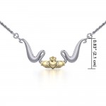 Modern Celtic Claddagh Necklace TNV057** metal is a variation