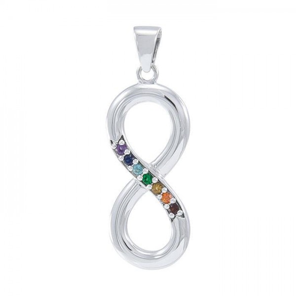 Symbol of Infinity with Gemstone Sterling Silver Pendant