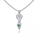 Goddess with Heart Gemstone Silver Pendant