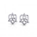 Celtic Trinity Knot Heart Post Earrings